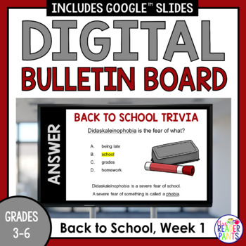 Preview of Digital Bulletin Board - Back to School Week 1 - School Announcements