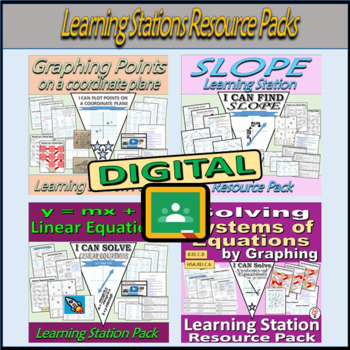 Preview of Digital Bundle - Graphing Points, Slope, Linear Equations & Systems of Equations