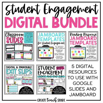 Preview of Digital Bundle: Student Engagement | Google Slides Jamboard | Distance Learning