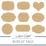 Digital Burlap tags clip art Scrapbook printables fabric f