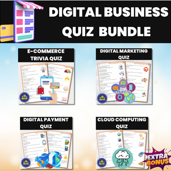 Preview of Digital Business Quiz Bundle | Financial and Technology and Business Literacy
