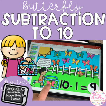 Preview of Digital Subtraction to 10 - SeeSaw, Google Slides & PowerPoint