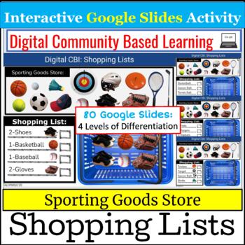 Preview of Digital CBI: SHOPPING LISTS Sporting Goods Store for Google Slides