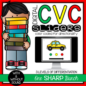 Preview of Decodable Digital CVC Word Sliders Segmenting Blending Sounds Fluency Practice