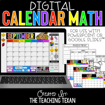 Preview of Digital Calendar Math Activities and Printables