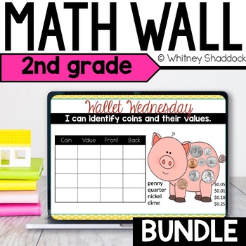 Preview of Second Grade Calendar Math Skills Review | DIGITAL Morning Meeting BUNDLE