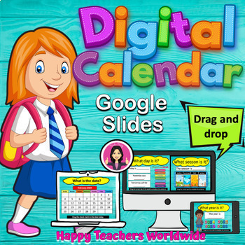 Preview of Digital Calendar Morning Meeting Google Slides