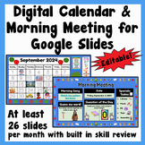 Digital Calendar & Morning Meeting for Google Slides Full 