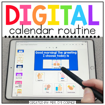 Preview of Digital Calendar Routine for Special Ed | Distance Learning Morning Meeting