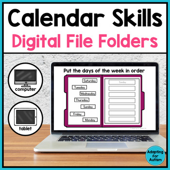 Preview of Digital Calendar Skills File Folders - Boom Cards