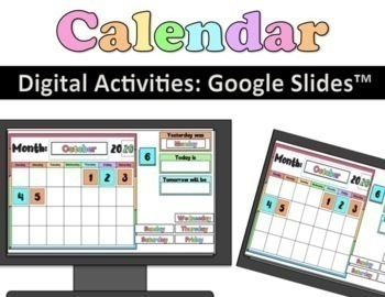 Preview of Digital Calendar for Google Classroom/Google Slides™️