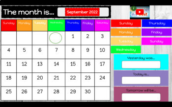 Preview of Digital Calendar for Interactive Whiteboards