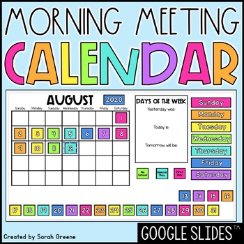 Preview of Digital Calendar for Morning Meeting - Interactive Calendar