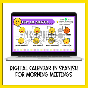 Morning Meeting Digital Calendar in Spanish - Calendario Digital en español