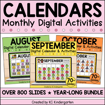 Preview of Digital Calendars Morning Meeting Bundle
