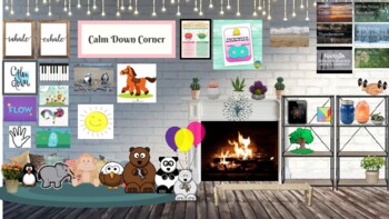 Preview of Digital Calm Down Room/Choice Board For Students-Fun,Coping Skills, Videos,etc.)