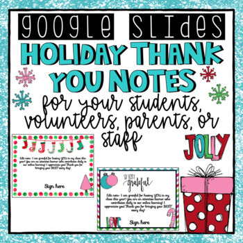 Preview of Digital Cards - Google Slides Holiday and Christmas Thank You Cards 