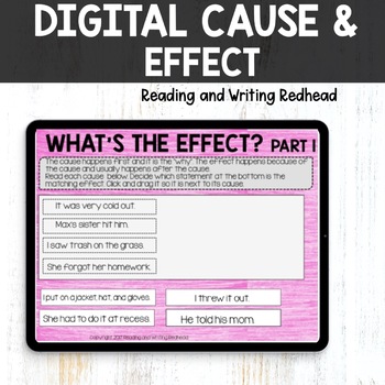 Preview of Cause and Effect Activities, Worksheets | Cause and Effect Task Cards Digital