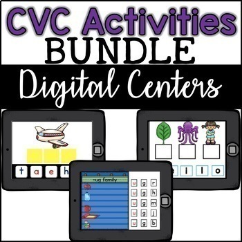 Preview of Google Classroom CVC Activity **GROWING**  Bundle - Digital Centers