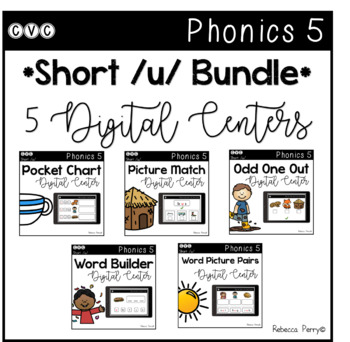 Digital Centers Cvc Short Vowel U Google Classroom Phonics 5 Bundle