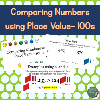 Preview of Digital Centers- Comparing Numbers using Place Value 100s