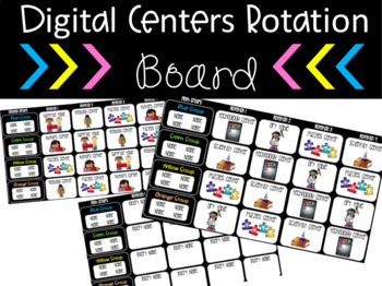 Preview of Digital Centers Rotation Board | EDITABLE