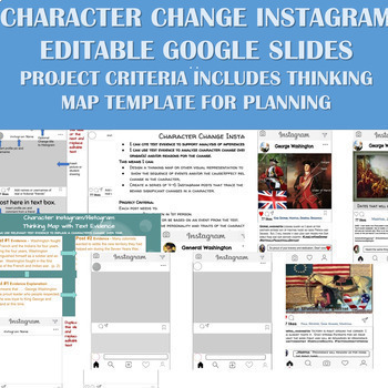 Preview of Digital Character Change Project - Instagram Template Editable Google Slides