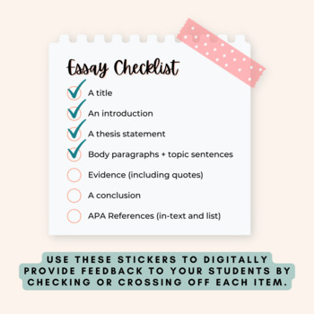 Digital Checklist Feedback Stickers - Literary Genre Pack | TPT