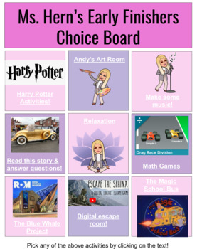 Preview of Digital Choice Board