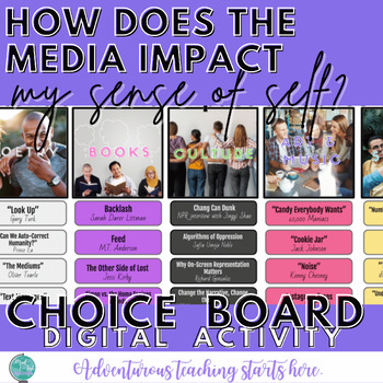 Preview of Digital Choice Board Activity:  The Media and our Sense of Self