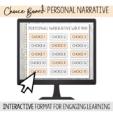 Digital Choice Board: Personal Narrative Writing | Middle 