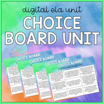 Preview of Digital Choice Board Unit