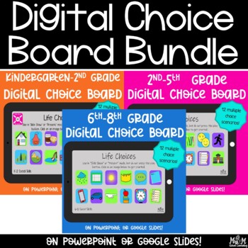 Preview of Digital Choice Boards Bundle / Social Skills/  Good & Bad Choices