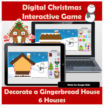 Preview of Digital Christmas Activities | Decorate a Gingerbread house -  6 Houses