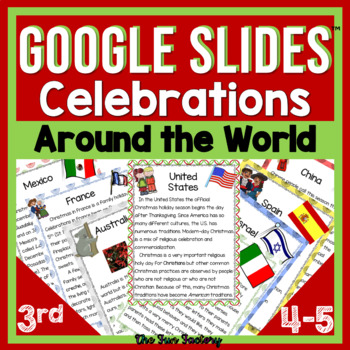 Preview of Digital Christmas Around the World - Holidays Around the World Google Slides™