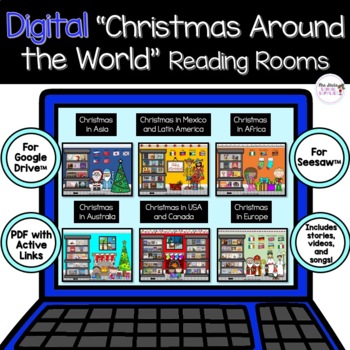 Preview of Digital Christmas Around the World Reading Rooms: For Google and Seesaw