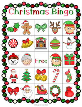 Digital Christmas Bingo-Virtual or Traditional by Kimberly Morrison