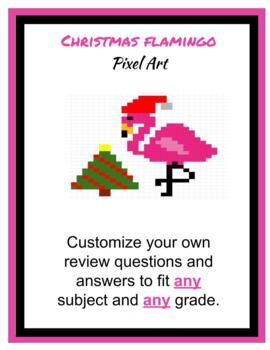 Preview of Digital Christmas Flamingo Mystery Picture Create Own Questions in Google Sheets