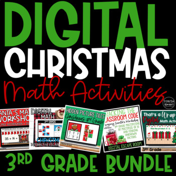 Preview of Digital Christmas Math Activities & Centers for 3rd Grade | Distance Learning