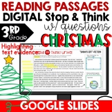 Digital Christmas Reading Passages 3rd Grade Google Slides