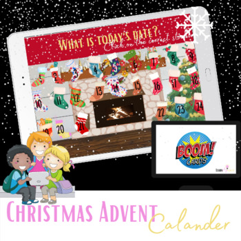 Preview of Digital Christmas advent calendar, BOOM CARDS|Count down the days to Christmas