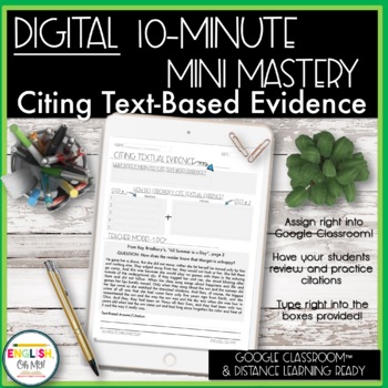 Preview of Citing Text-Based Evidence, 10-Minute Mini Lesson