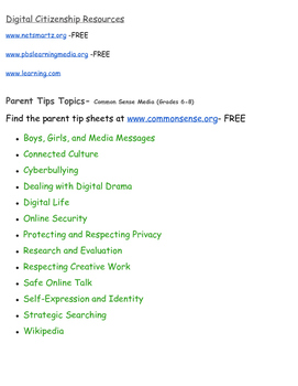 Preview of Digital Citizen Resources & Parent Tips (K-12)