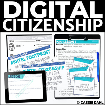 Preview of Digital Citizenship Unit for Internet Safety and Cyberbullying - Grades 3-5