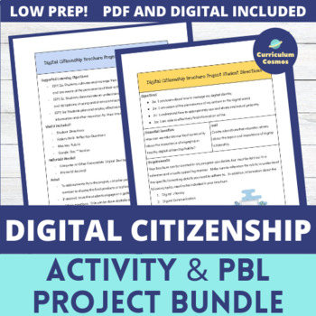 Preview of Digital Citizenship Activity and PBL Project Bundle for Middle School