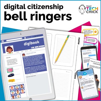 Preview of Digital Citizenship Bell Ringer Activities  |  Digital and Printable