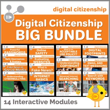 Preview of Digital Citizenship Big Bundle - 14 Digital Interactive Modules