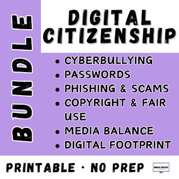 Preview of Digital Citizenship Bundle, Text Evidence Practice