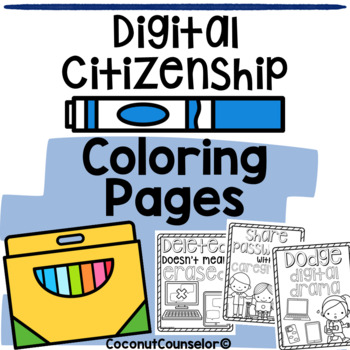 Preview of Digital Citizenship Coloring Pages | Internet Safety and Responsibility