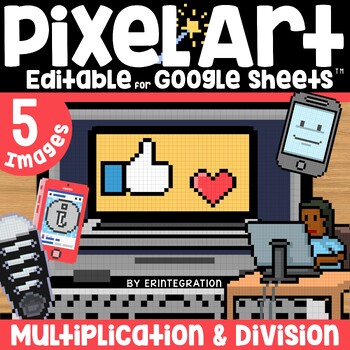 Preview of Digital Citizenship Pixel Art Math Multiplication and Division on Google Sheets